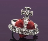 кольцо Vivienne Westwood Diamante Heart Ring Red