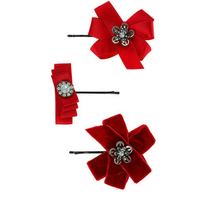 Ribbon And Velvet Bow Clips