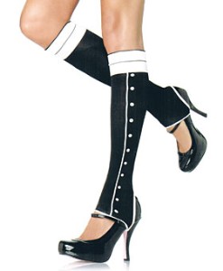 Black & White Tuxedo Spat Stirrup Leg Warmers