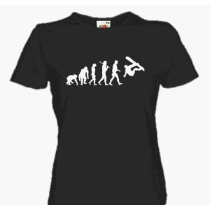 SNOWBOARD evolution of mankind extreme sports Girlie-Shirt S-L