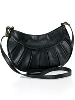 Curved Pleated Cross Body Bag