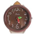 Trendy Brown Leather Band Wrist Watch