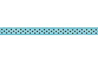 Лента May Arts - Polka Dots Sheer Ribbon - Turquoise W/Brown Dots, ширина 1 см, длина 90см