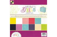 Набор картона DCWV - All About Girls Solid Cardstock Stack- 24 листа, 30см х 30см