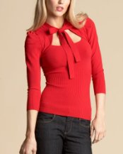 bebe Tie Front Sweater Top