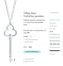 Tiffany Key - Trefoil pendant