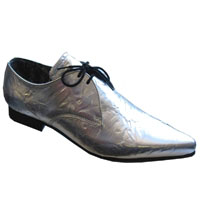 Silver Creased Winklepicker Shoes