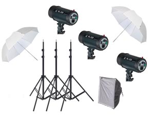 Комплект студийного света «ЭКОНОМНЫЙ» (3-и источника света) ecN3-320A GRIFON