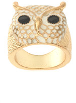 Enamelled Owl Ring