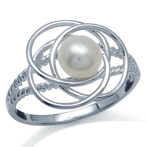 REAL White Black Pearl 925 Sterling Silver Ring Sz 6-10