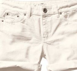 h&m denim white shorts