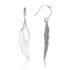 Sterling Silver Angel Wing Drop Earrings