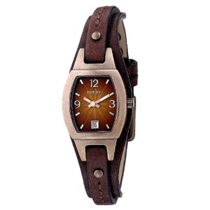 Fossil Women's JR9760 Skinny Brown Leather Strap Brown Analog Dial Watch