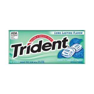 TRIDENT MINTY SWEET TWIST SUGAR FREE CHEWING GUM