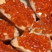 Sandwich with red caviar