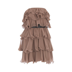 chocolate ruffle bandeau dress