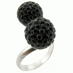 Кольцо с черными кристаллами