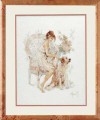 Girl in Chair with Dog (Lanarte)