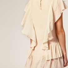 frill cream dress