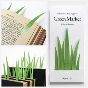 Green Marker Grass Post It Bookmarks