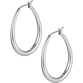 Fossil Small Silver Tear Drop Hoops