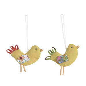 Birdie Wooden or Fabric Ornaments