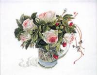 Розовые розы в кувшине Pink Roses in Pitcher (605)