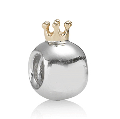 Silver charm with 14k crown
