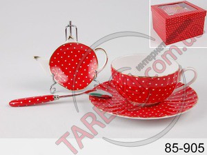 Чашка с блюдцем Мелкий горох 85-905