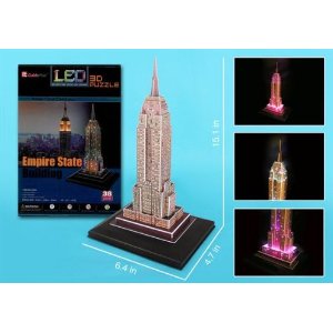Empire State 3D Puzzle With Base & Lights 38 Pieces