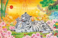 пазл Auspicious white tigers