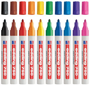 набор маркеров разных цветов Edding 750 и 751