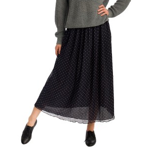 AA Polka Dot Chiffon Double-Layered Full Length Skirt