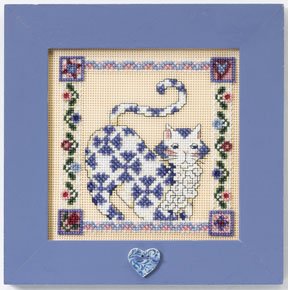 Sapphire Quilted Cat - Cross Stitch Kit