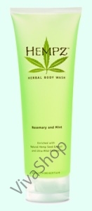 Hempz Rosmary Mint Herbal Body Wash Тонизирующий гель для душа с экстрактами розмарина и мяты на основе масла и экстракта семян