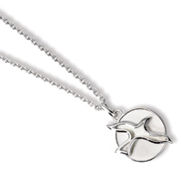 Nina Ricci Sterling Silver 16 Mother of Pearl Dove Necklace