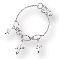 Nina Ricci Sterling Silver 7.5 Doves Bracelet