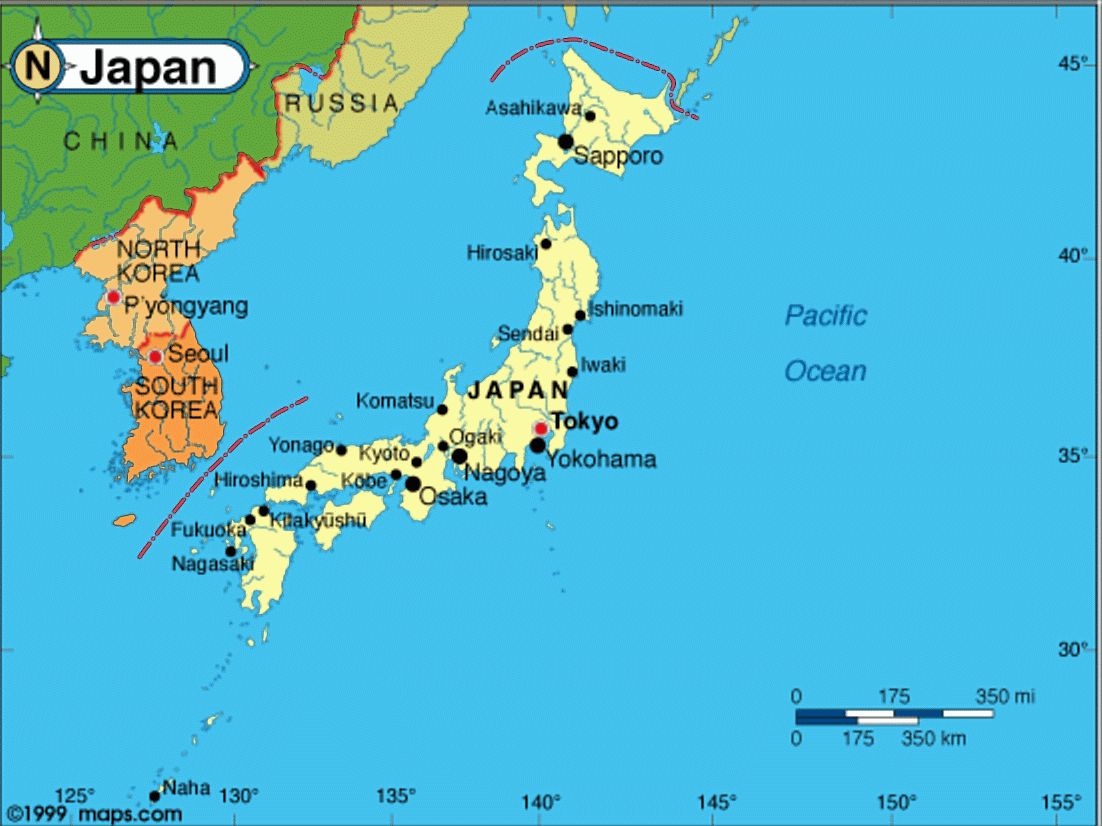 Япония карта мира где находится