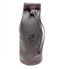 Leather Cupholder Bag `Biscione Nero'