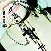 Rosary necklace.