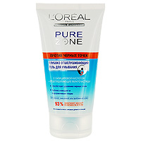 Гель для умывания L'Oreal "Pure Zone" против черных точек, для жирной смешанной или проблемной кожи