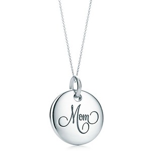 Tiffany Notes Mom disc charm and chain