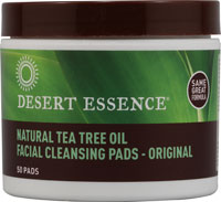 Desert Essence, Natural Tea Tree Oil Facial Cleansing Pads, Original, 50 Pads