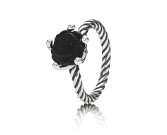 Кольцо Pandora RING ROSE W/ONYX