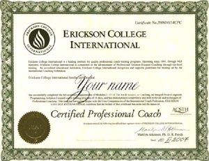 диплом Международного Эриксоновского Университета Коучинга