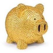 Trumpette Gold Rhinestone Piggy Bank