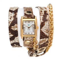 Часы La Mer Collections | Chain Motor White Brown Snake Gold