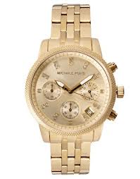 Michael Kors Gold & Crystal Chronograph Watch