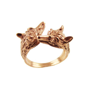 Adjustable Fox Ring in Rose Gold