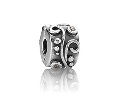 Authentic Pandora Silver Tendril Champagne CZ Clip